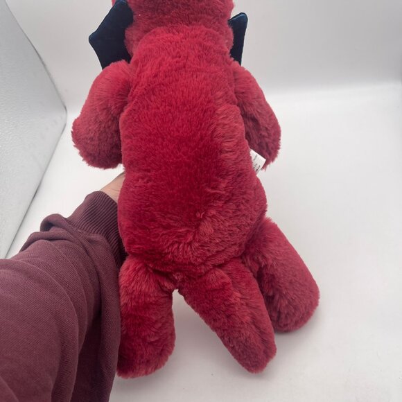 Aurora Snoozles Red Triceratops 18" Dinosaur Plush Blue Frill, Horns Soft Floppy - Picture 4 of 7